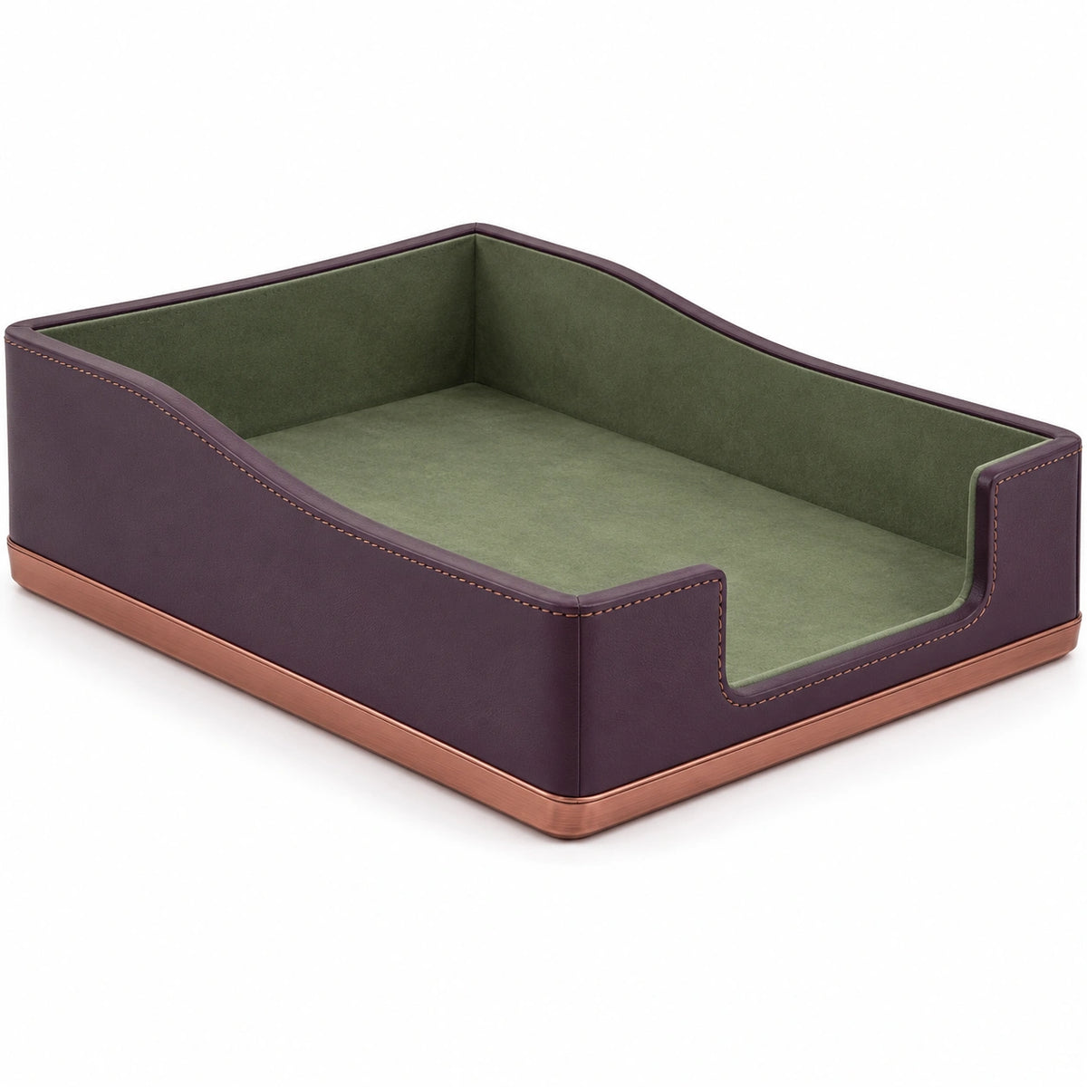 Bandeja Organizadora de Documentos Verde y Marrón 35x25x10cm