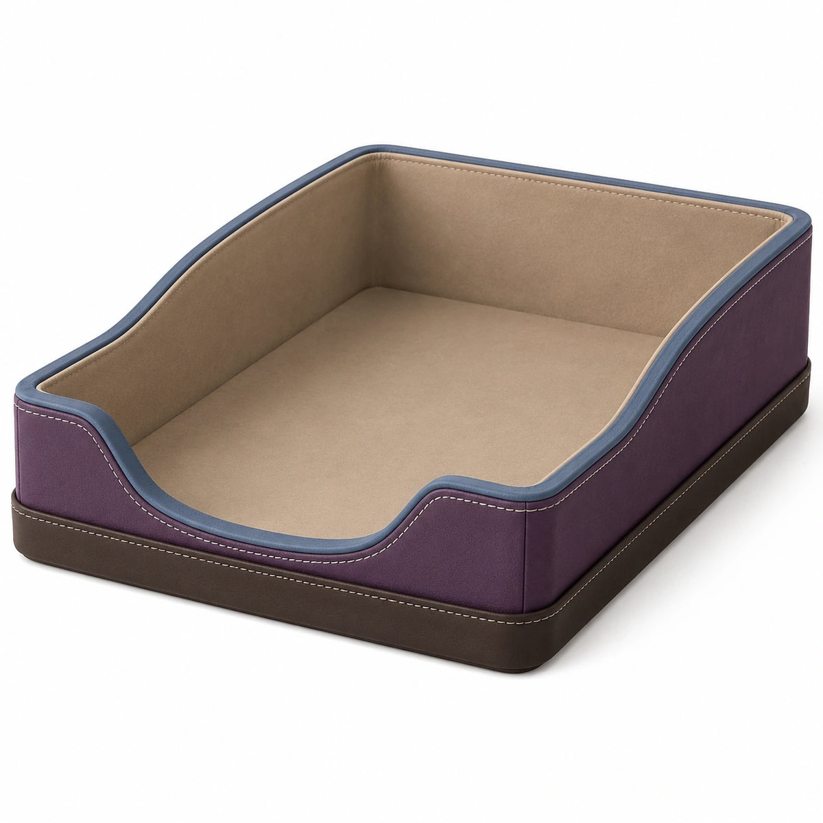 Bandeja de Documentos Violeta y Beige con Base Antideslizante