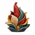 Escultura Decorativa Abstracta en Espiral Multicolor