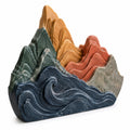 Escultura Decorativa de Olas y Montañas Multicolor