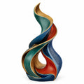 Escultura Decorativa Abstracta de Diseño Fluido Multicolor