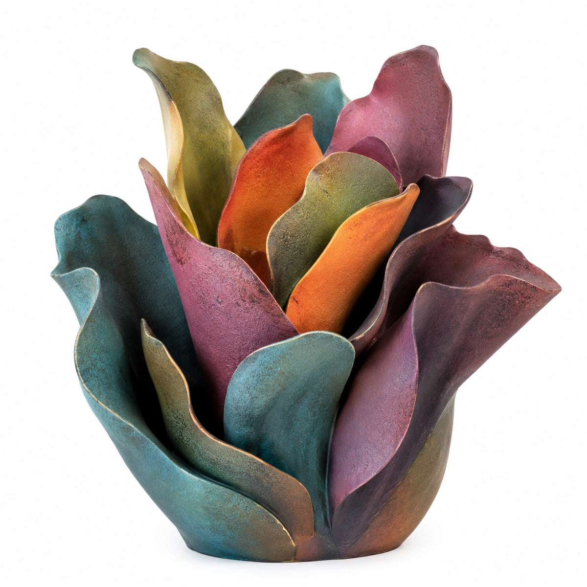 Escultura Decorativa de Flor Multicolor 26cm