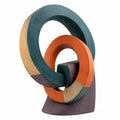 Escultura Decorativa Abstracta Circular Multicolor