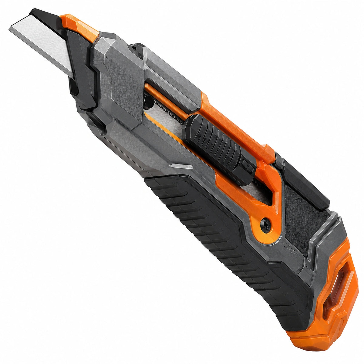 Cúter Retráctil Profesional Gris y Naranja 18 cm