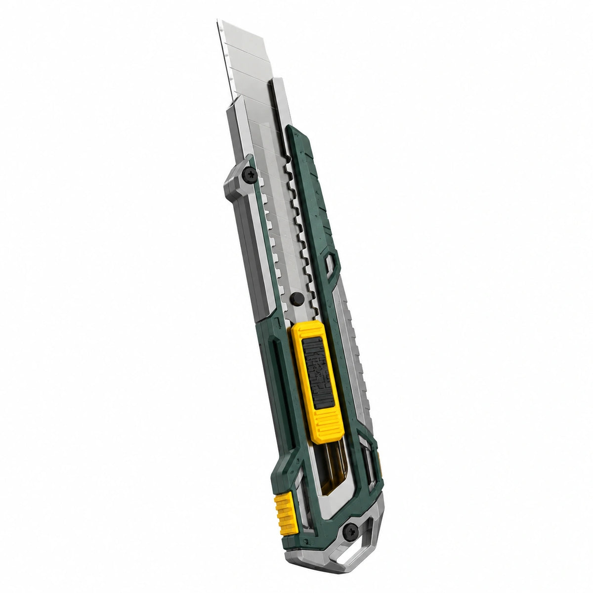 Cúter Retráctil Ergonómico Verde y Amarillo