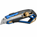 Cúter Multiuso Profesional Azul/Dorado con Hoja Retráctil