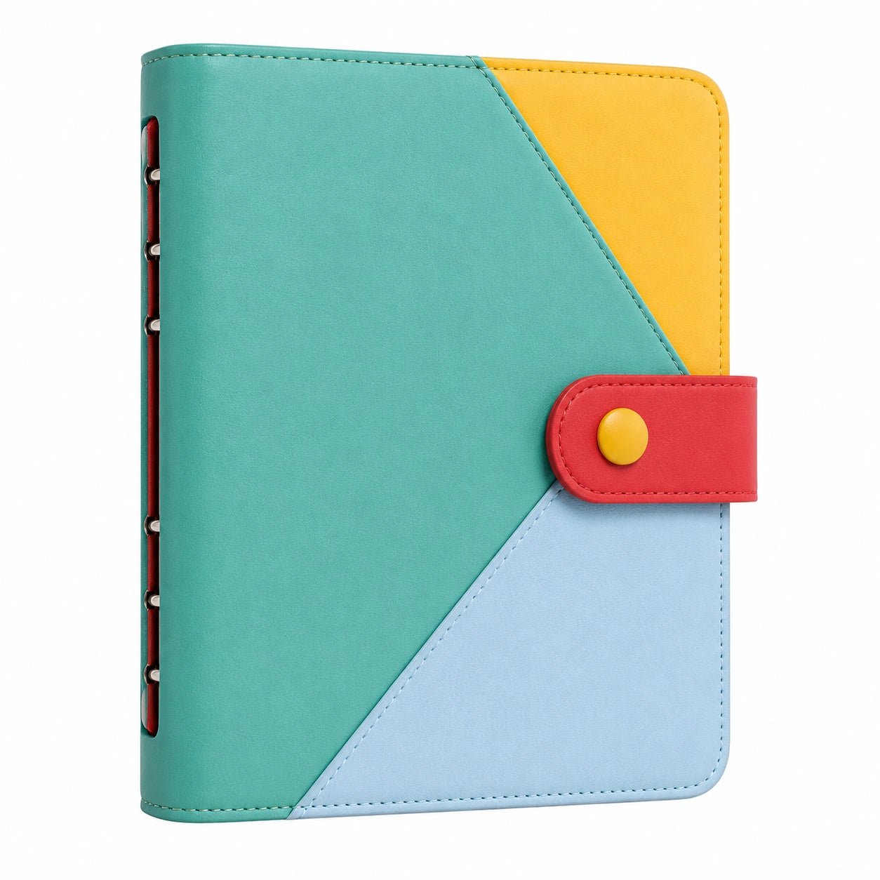 Cuaderno A5 de Anillas Multicolor con Cierre de Botón a Presión