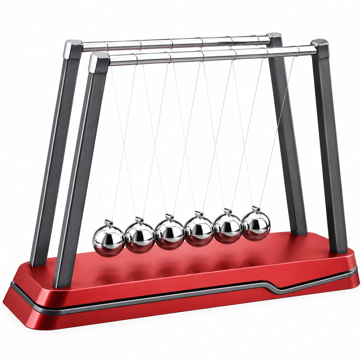 Péndulo de Newton de Acero Inoxidable Color Plata/Rojo