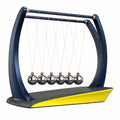 Péndulo de Newton de 7 Bolas Decorativo Azul y Amarillo