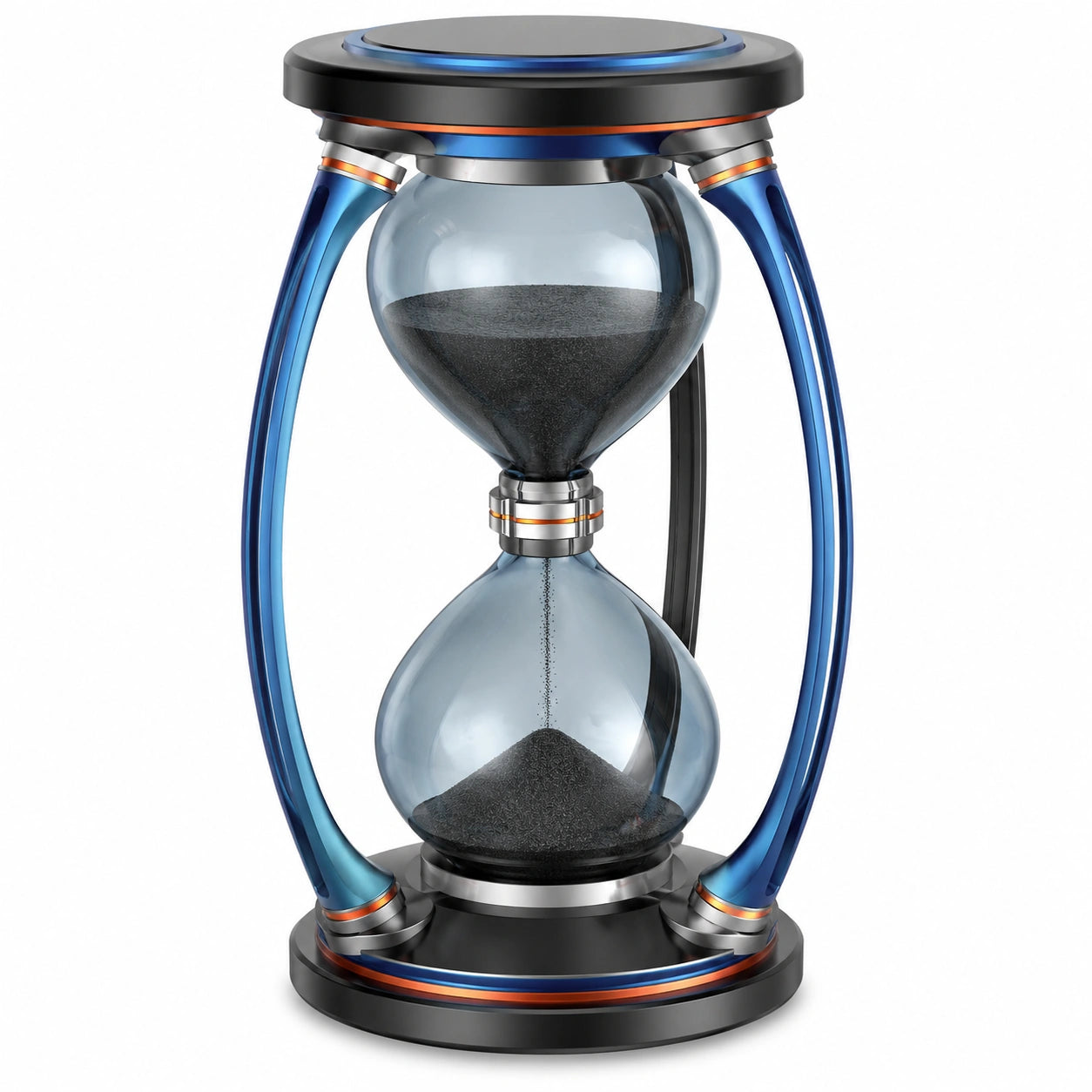Reloj de Arena Decorativo Azul y Negro de 10 Minutos y 25cm
