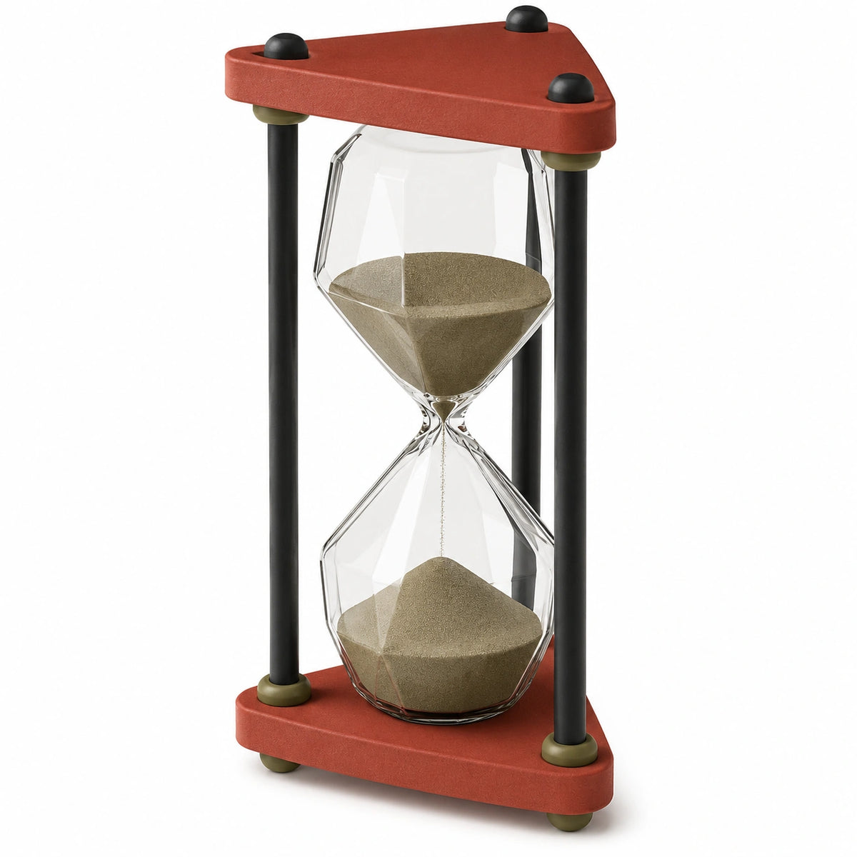 Reloj de Arena Decorativo Triangular Rojo y Negro