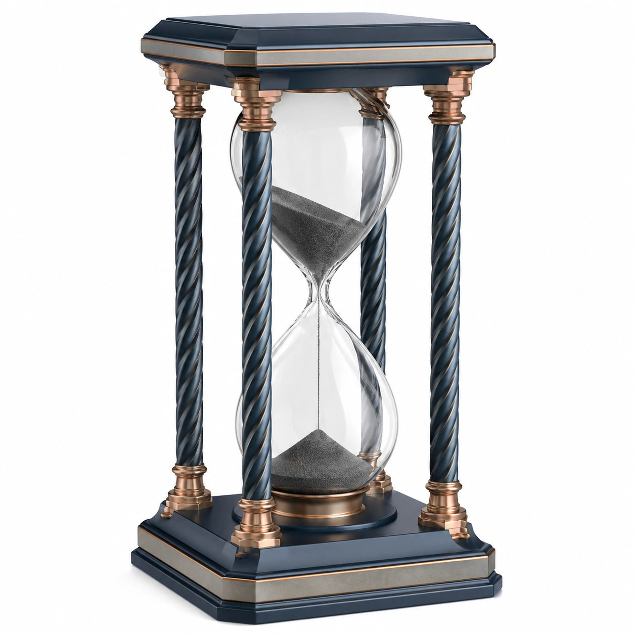 Reloj de Arena Decorativo Azul y Bronce 60 Minutos