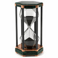 Reloj de Arena Decorativo Hexagonal de Vidrio Negro