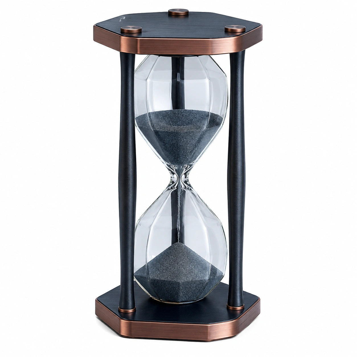 Reloj de Arena Hexagonal Negro de 30 Minutos