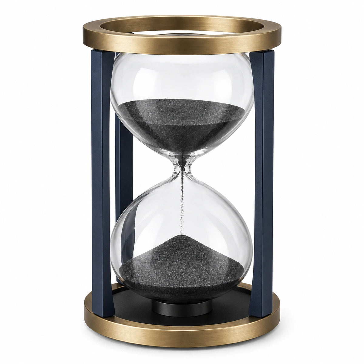 Reloj de Arena Decorativo Negro y Oro con Cristal