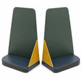 Soportes para Libros Geométricos Verde y Amarillo