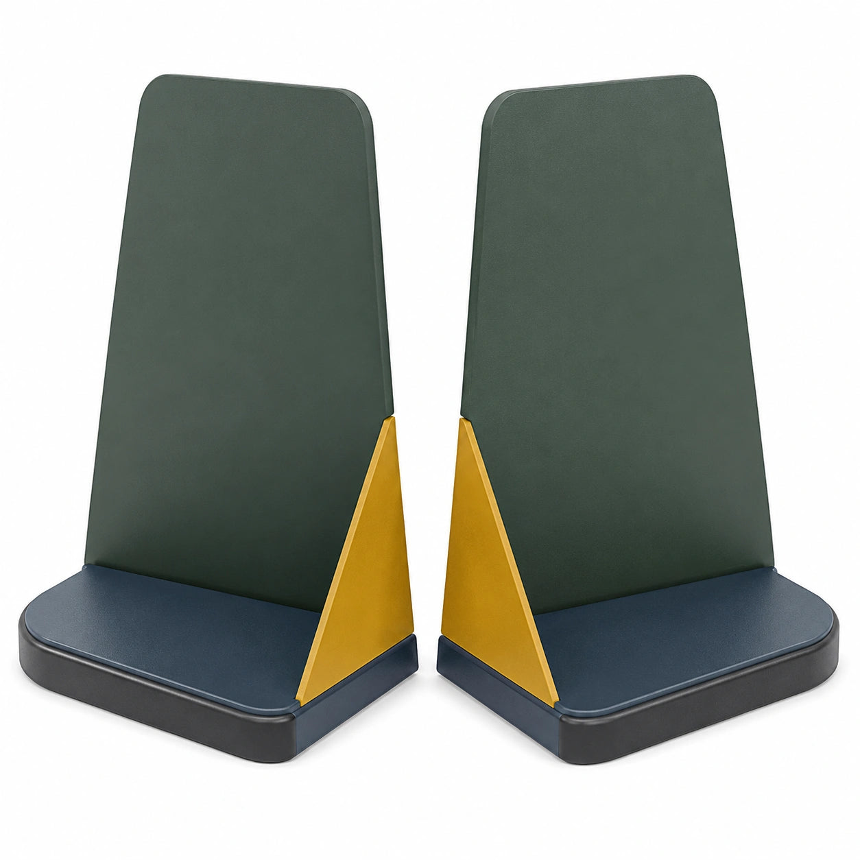 Soportes para Libros Geométricos Verde y Amarillo