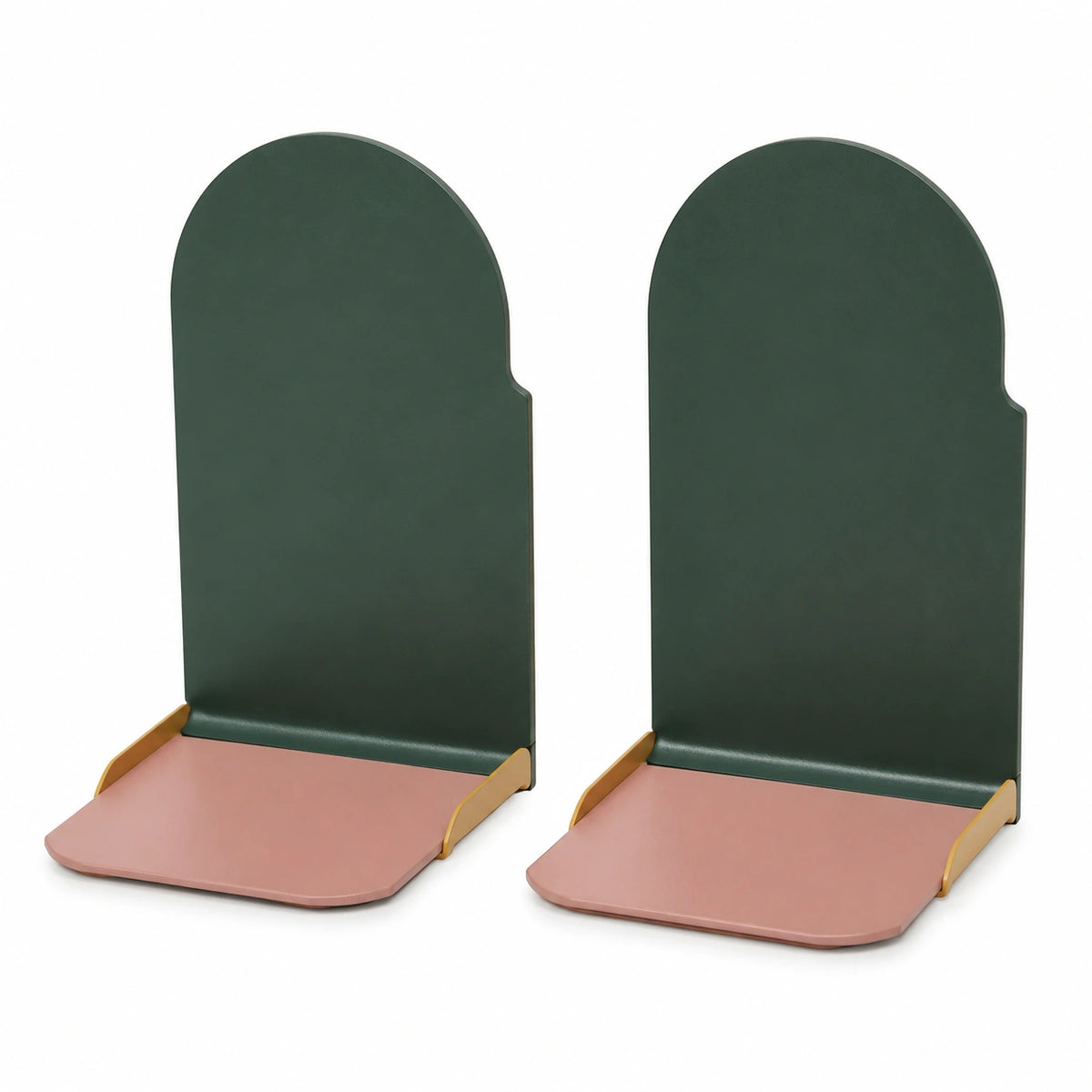 Sujetalibros Modernos de Metal Verde y Rosa