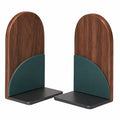 Soportes para libros de madera y metal marrón/verde oscuro
