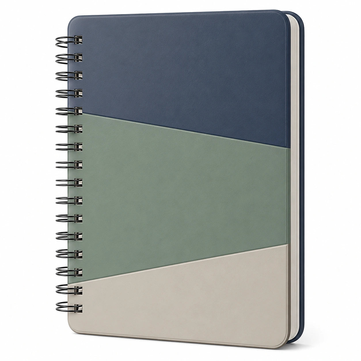 Cuaderno Espiral A5 Azul Verde Beige