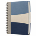 Cuaderno Espiral A5 Azul Beige Gris con Apertura Completa