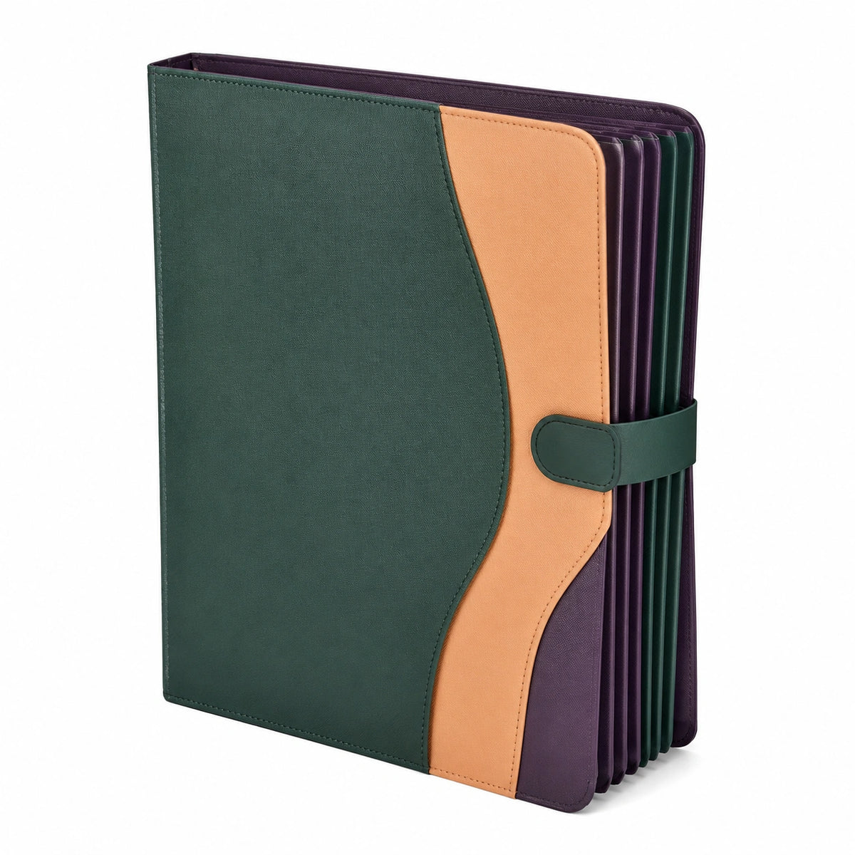 Carpeta acordeón expansible multicolor Verde/Beige/Morado